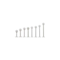 16G 316L SURGICAL STEEL EXTERNALLY THREADED LABRETS WITH 3MM BACK
