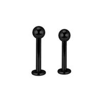 16G BLACK LABRETS EXTERNALLY THREADED