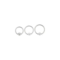 14G SURGICAL STEEL 316L CAPTIVE BEAD RINGS 5MM BALL