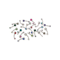 14G STEEL EXTERNALLY THREADED NAVEL RING